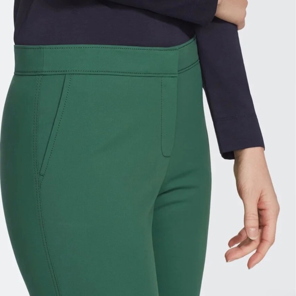 NWT LAFAYETTE 148 BI-STRETCH STEP HEM MANHATTAN PANT ELM GREEN SIZE 6 - $398 - Picture 3 of 7